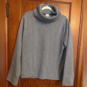 J. Crew Women’s Black and White Herringbone Cowl Neck Sweater